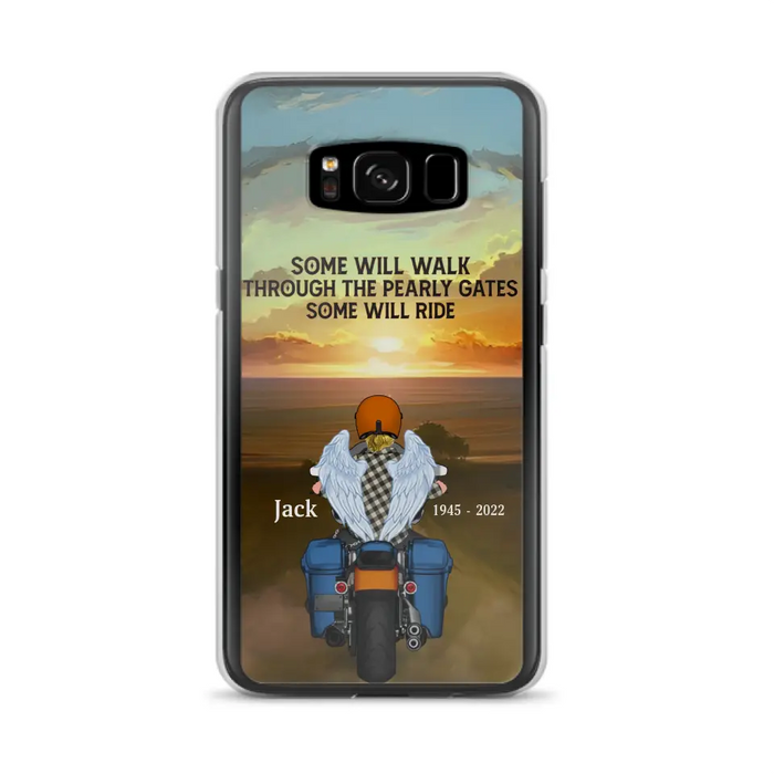 Custom Personalized Memorial Biker Phone Case - Memorial Gift Idea For Father's Day - Some Will Ride - Case For iPhone/Samsung