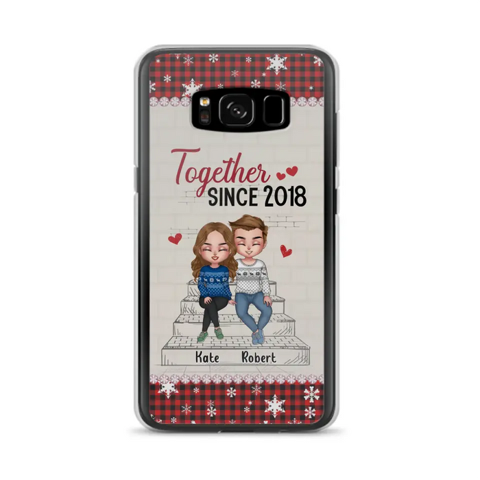 Custom Personalized Christmas Couple Phone Case - Christmas Gift Idea For Couple - Together Since 2018 - Case For iPhone/Samsung