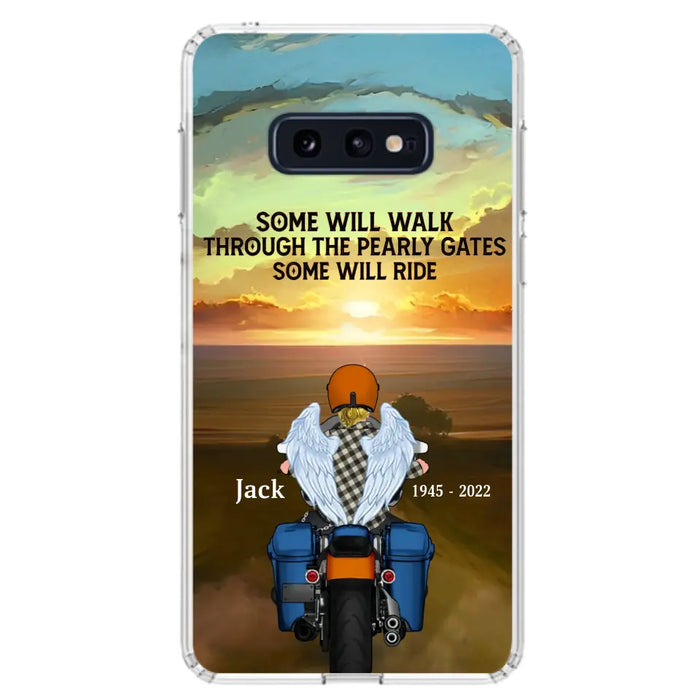 Custom Personalized Memorial Biker Phone Case - Memorial Gift Idea For Father's Day - Some Will Ride - Case For iPhone/Samsung