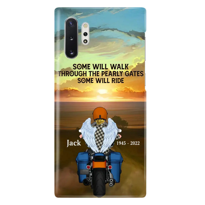 Custom Personalized Memorial Biker Phone Case - Memorial Gift Idea For Father's Day - Some Will Ride - Case For iPhone/Samsung