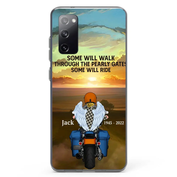 Custom Personalized Memorial Biker Phone Case - Memorial Gift Idea For Father's Day - Some Will Ride - Case For iPhone/Samsung