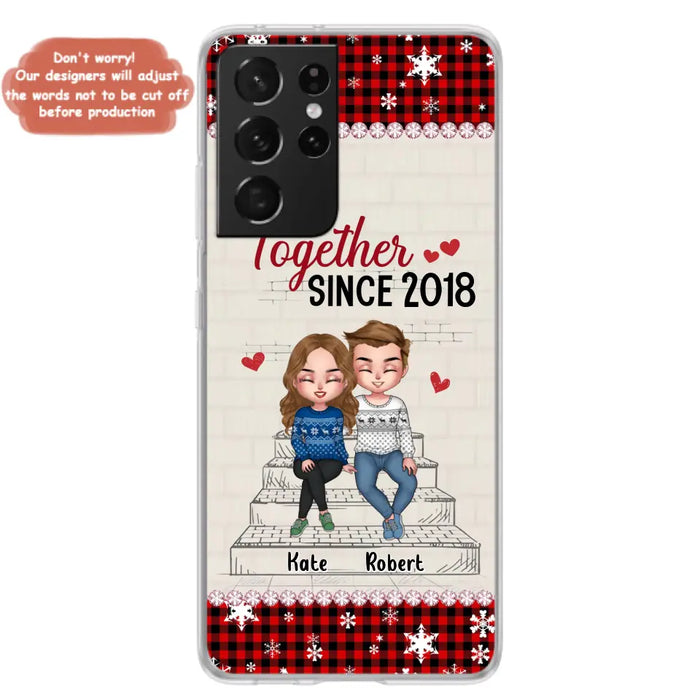 Custom Personalized Christmas Couple Phone Case - Christmas Gift Idea For Couple - Together Since 2018 - Case For iPhone/Samsung