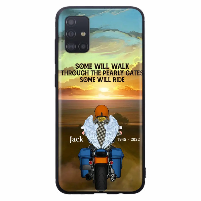 Custom Personalized Memorial Biker Phone Case - Memorial Gift Idea For Father's Day - Some Will Ride - Case For iPhone/Samsung