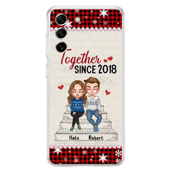 Custom Personalized Christmas Couple Phone Case - Christmas Gift Idea For Couple - Together Since 2018 - Case For iPhone/Samsung