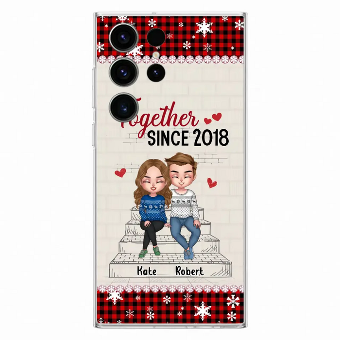 Custom Personalized Christmas Couple Phone Case - Christmas Gift Idea For Couple - Together Since 2018 - Case For iPhone/Samsung