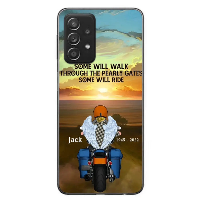 Custom Personalized Memorial Biker Phone Case - Memorial Gift Idea For Father's Day - Some Will Ride - Case For iPhone/Samsung