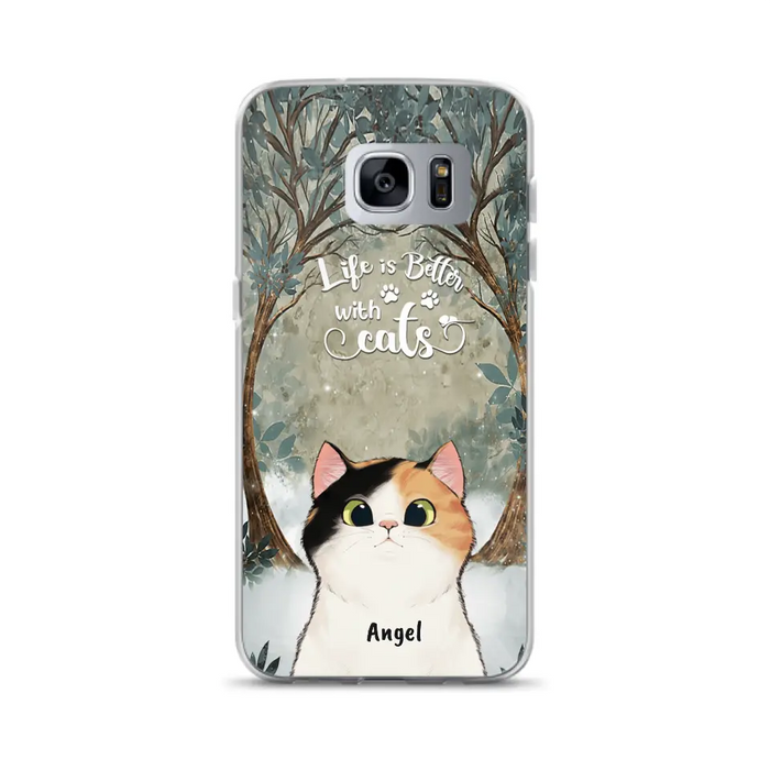 Custom Personalized Cat Phone Case - Best Gift For Cat Lover - Life Is Better With Cats - Phone Case For  iPhone And Samsung