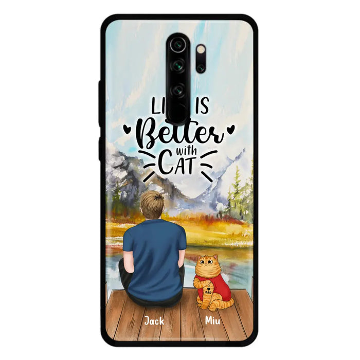 Custom Personalized Cat Dad Phone Case - Gifts For Cat Lovers With Upto 3 Cats - Best Cat Dad Ever - I Love Dad - Case For iPhone, Samsung And Xiaomi