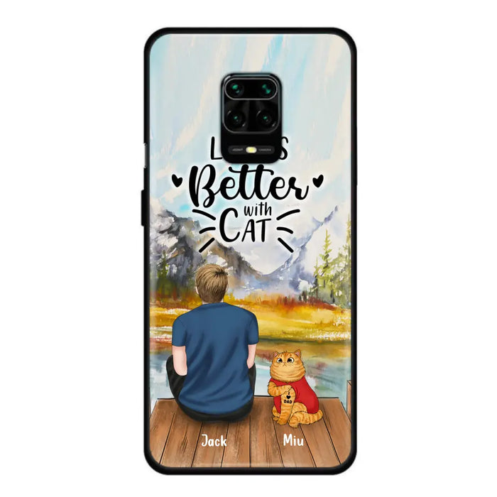 Custom Personalized Cat Dad Phone Case - Gifts For Cat Lovers With Upto 3 Cats - Best Cat Dad Ever - I Love Dad - Case For iPhone, Samsung And Xiaomi