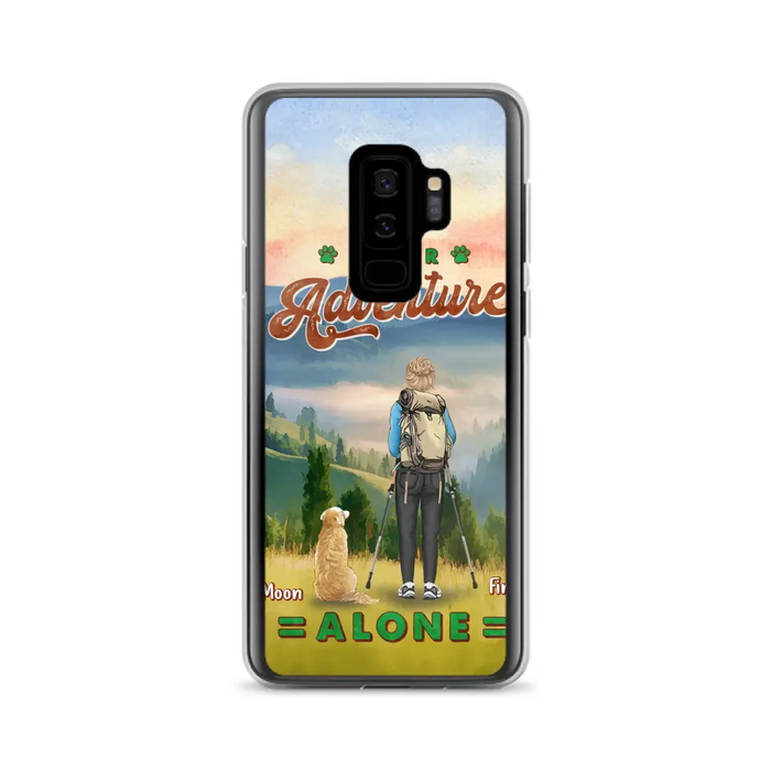 Custom Personalized Solo Hiking With Dogs Phone Case - Woman/Man With Upto 4 Dogs - Gift Idea For Hiking Lovers - Cases For iPhone and Samsung