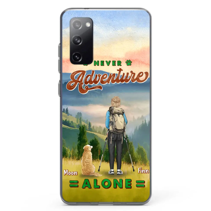 Custom Personalized Solo Hiking With Dogs Phone Case - Woman/Man With Upto 4 Dogs - Gift Idea For Hiking Lovers - Cases For iPhone and Samsung