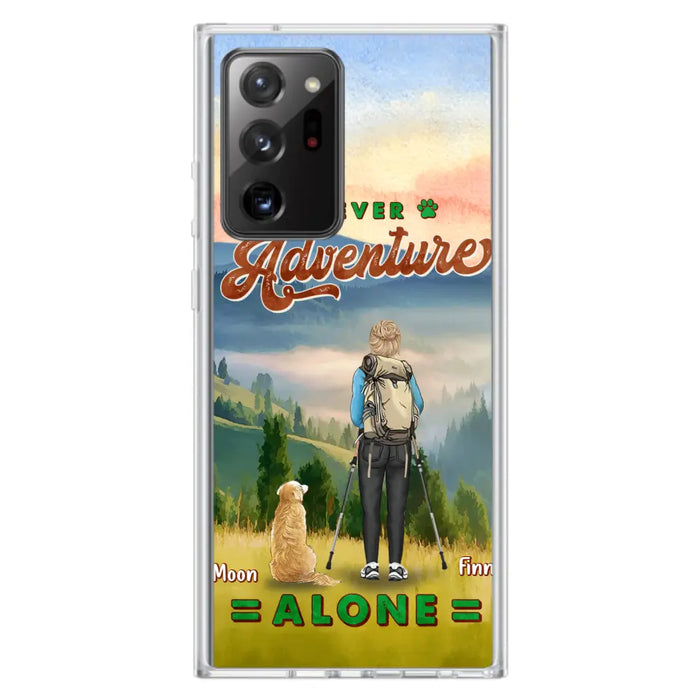Custom Personalized Solo Hiking With Dogs Phone Case - Woman/Man With Upto 4 Dogs - Gift Idea For Hiking Lovers - Cases For iPhone and Samsung