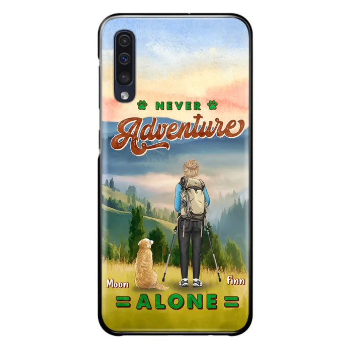 Custom Personalized Solo Hiking With Dogs Phone Case - Woman/Man With Upto 4 Dogs - Gift Idea For Hiking Lovers - Cases For iPhone and Samsung