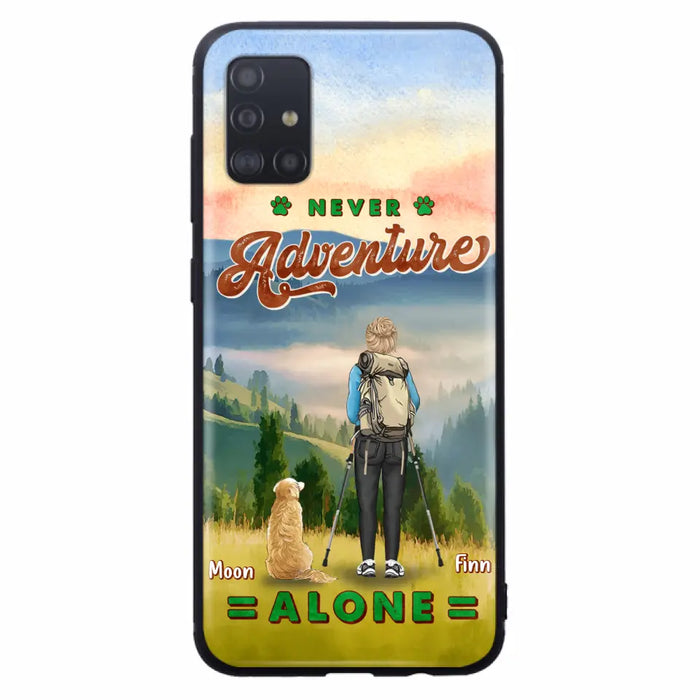 Custom Personalized Solo Hiking With Dogs Phone Case - Woman/Man With Upto 4 Dogs - Gift Idea For Hiking Lovers - Cases For iPhone and Samsung