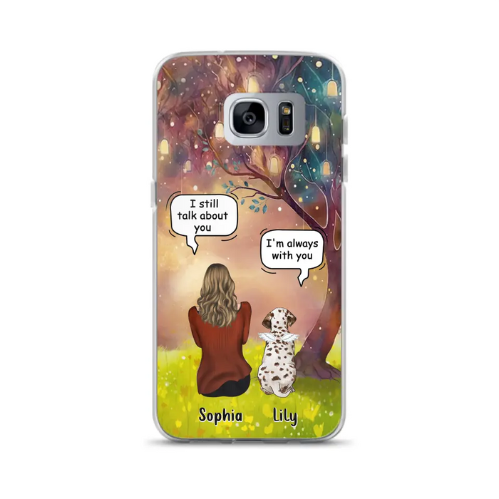 Custom Personalized Memorial Dog Mom Phone Case - Upto 3 Dogs - Memorial Gift Idea for Dog Lovers - I'm Always With You