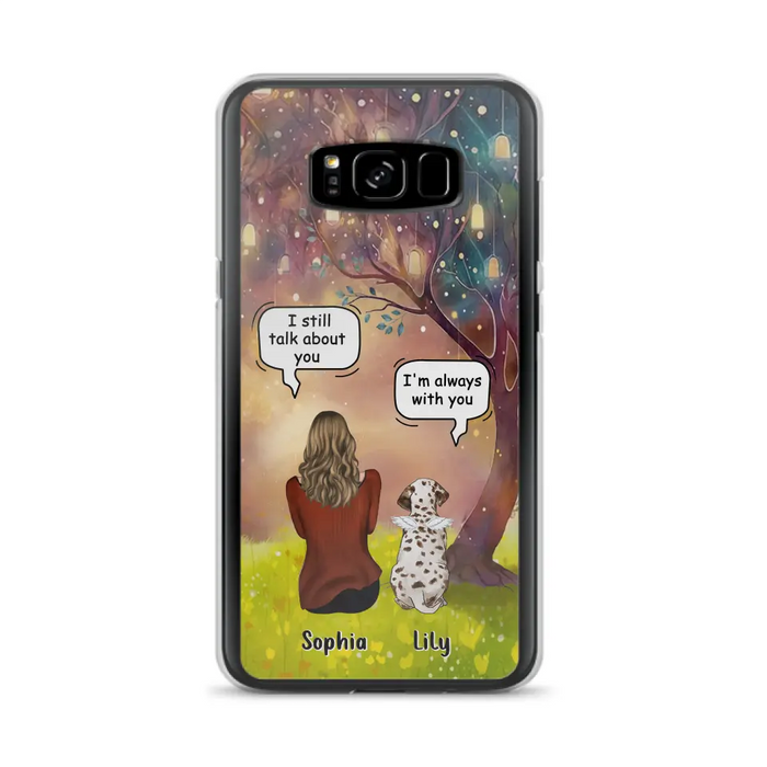 Custom Personalized Memorial Dog Mom Phone Case - Upto 3 Dogs - Memorial Gift Idea for Dog Lovers - I'm Always With You