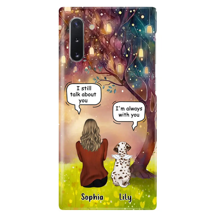 Custom Personalized Memorial Dog Mom Phone Case - Upto 3 Dogs - Memorial Gift Idea for Dog Lovers - I'm Always With You