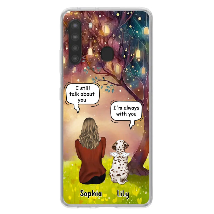 Custom Personalized Memorial Dog Mom Phone Case - Upto 3 Dogs - Memorial Gift Idea for Dog Lovers - I'm Always With You