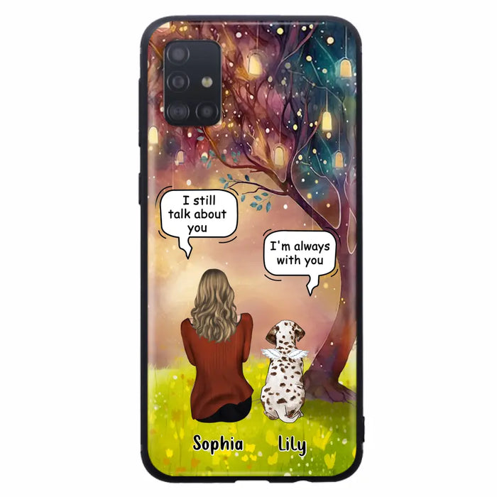 Custom Personalized Memorial Dog Mom Phone Case - Upto 3 Dogs - Memorial Gift Idea for Dog Lovers - I'm Always With You