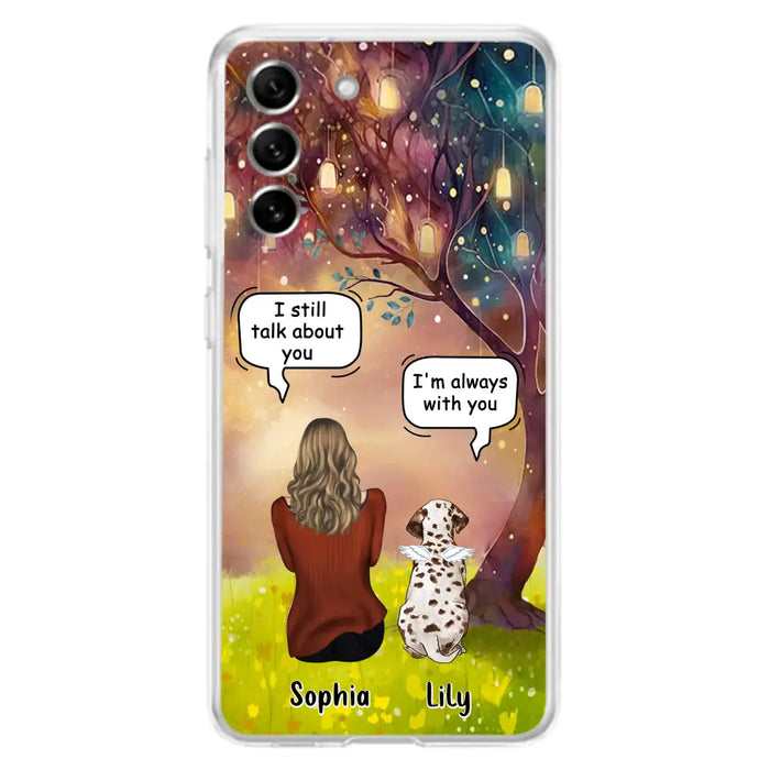 Custom Personalized Memorial Dog Mom Phone Case - Upto 3 Dogs - Memorial Gift Idea for Dog Lovers - I'm Always With You