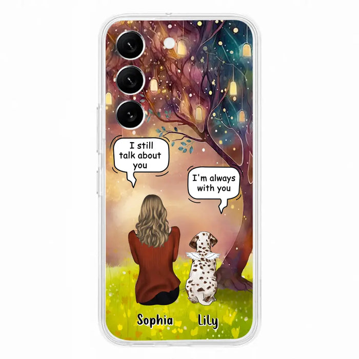 Custom Personalized Memorial Dog Mom Phone Case - Upto 3 Dogs - Memorial Gift Idea for Dog Lovers - I'm Always With You