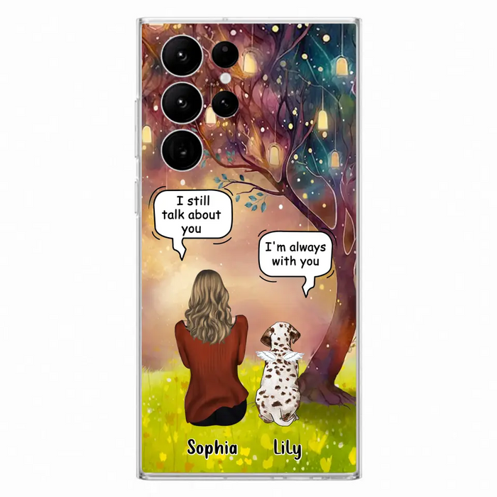 Custom Personalized Memorial Dog Mom Phone Case - Upto 3 Dogs - Memorial Gift Idea for Dog Lovers - I'm Always With You