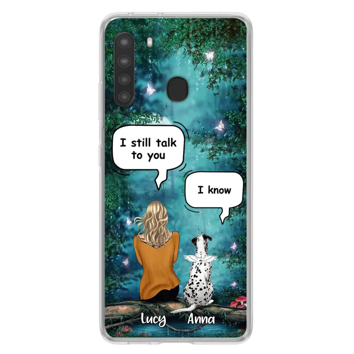 Custom Personalized Memorial Dog Phone Case - Upto 5 Dogs - Memorial Gift For Dog Lover - I Still Talk To You - Case For Samsung Galaxy A