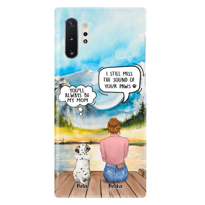 Custom Personalized Memorial Pet Mom Phone Case - Woman With Upto 5 Pets - Best Gift For Pet Lover - It's So Hard To Say Goodbye - Case For Iphone/Samsung