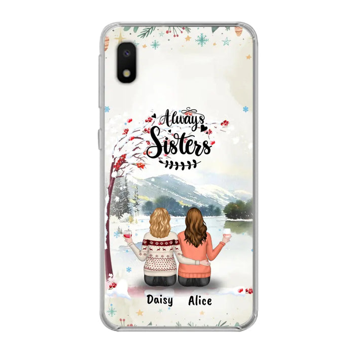 Custom Personalized Sisters Phone Case - Christmas/Autumn/Winter Sisters - Upto 3 Girls - Best Gift For Friends - Phone Case For iPhone And Samsung