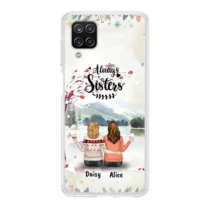 Custom Personalized Sisters Phone Case - Christmas/Autumn/Winter Sisters - Upto 3 Girls - Best Gift For Friends - Phone Case For iPhone And Samsung