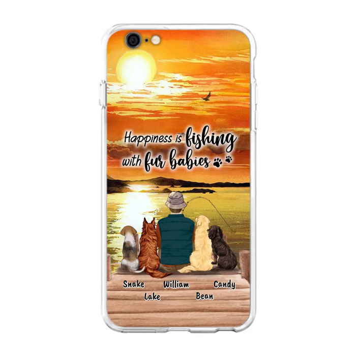 Custom Personalized Fishing Man/Woman Phone Case - Upto 4 Pets - Phone Case For iPhone and Samsung - 4TC88X