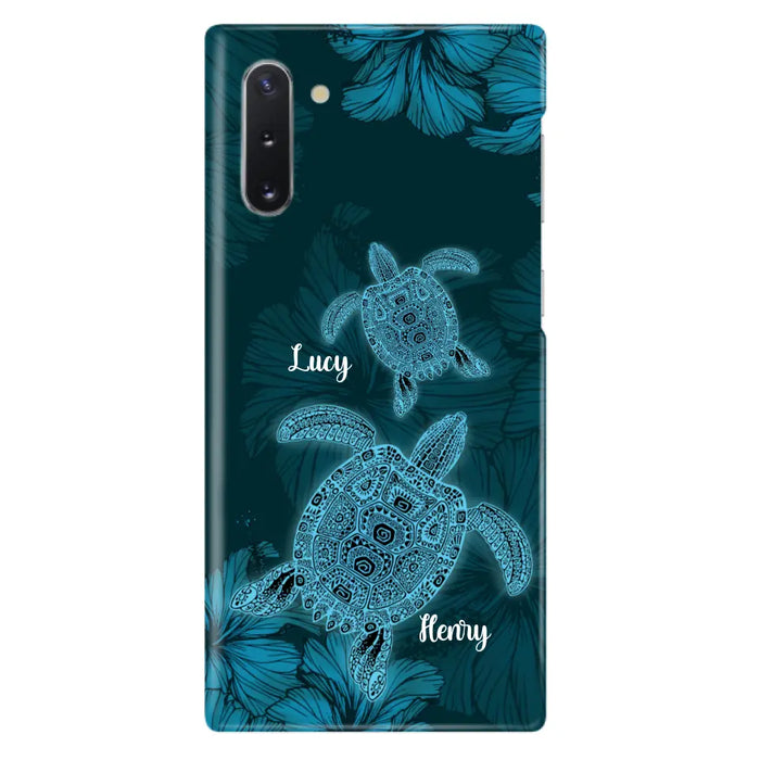 Custom Personalized Turtle Phone Case - Upto 6 Turtles - Case For iPhone, Samsung and Xiaomi