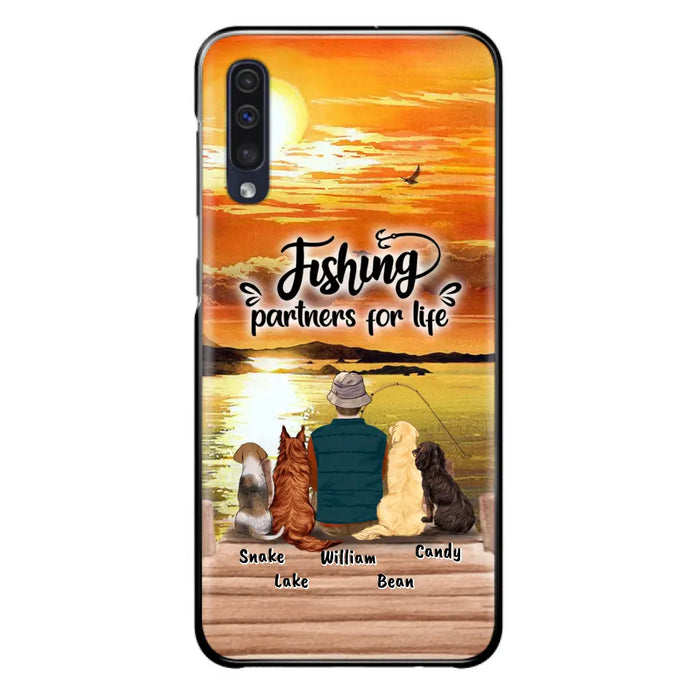 Custom Personalized Fishing Man Phone Case - Upto 4 Dogs - Phone Case For iPhone and Samsung - 4TC88X