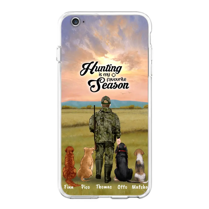 Custom Personalized Hunting Phone Case - Man/Woman With Upto 4 Dogs - Phone Case For iPhone And Samsung - 4168OK