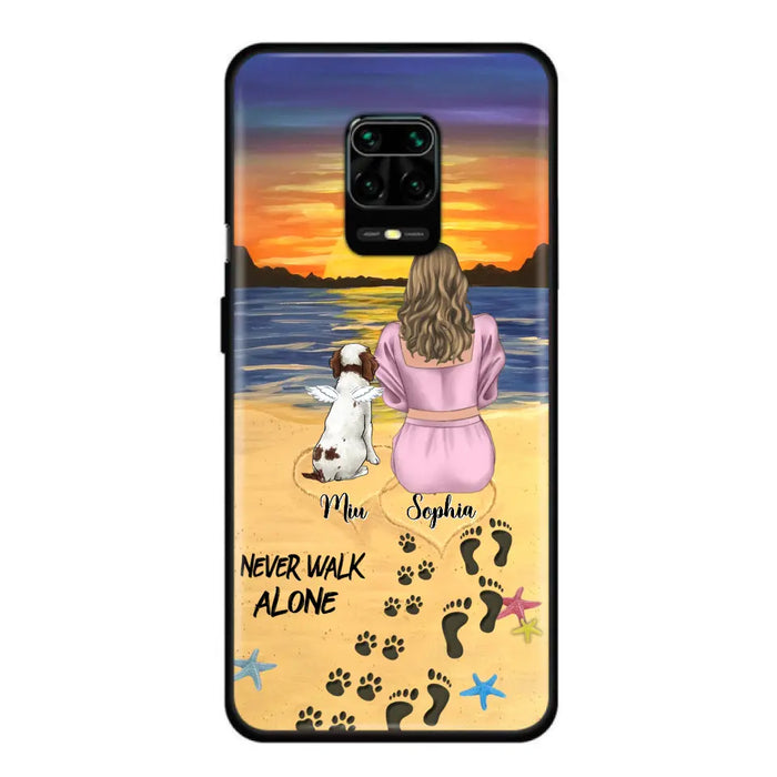 Custom Personalized Memorial Dog Mom Phone Case - Upto 3 Dogs - Memorial Gift Idea for Dog Owners - Never Walk Alone - Case for Xiaomi/Huawei/Oppo