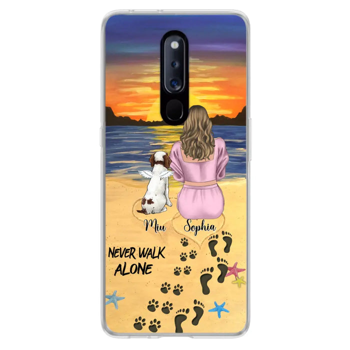 Custom Personalized Memorial Dog Mom Phone Case - Upto 3 Dogs - Memorial Gift Idea for Dog Owners - Never Walk Alone - Case for Xiaomi/Huawei/Oppo