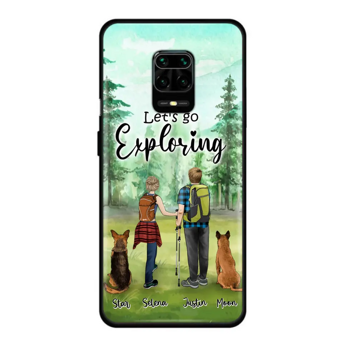 Custom Personalized Trekking Woods Couple With Dogs Phone Case - Couple With Upto 2 Pets - Case For Xiaomi, Huawei and Oppo - 6CIAJ9