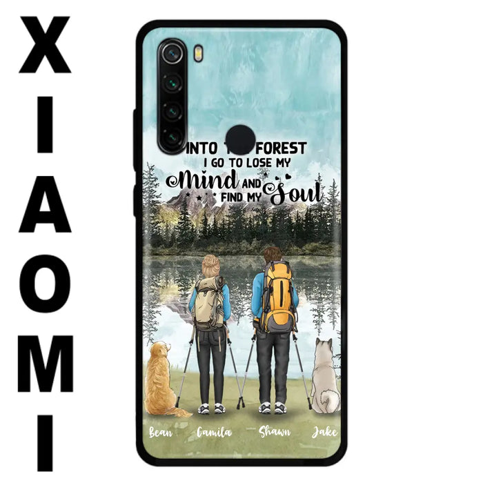 Custom Personalized Hiking Couple With Dogs Phone Case - Couple With Upto 2 Pets - Case For Xiaomi, Huawei and Oppo - Q67GXN