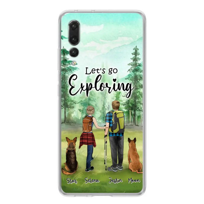 Custom Personalized Trekking Woods Couple With Dogs Phone Case - Couple With Upto 2 Pets - Case For Xiaomi, Huawei and Oppo - 6CIAJ9