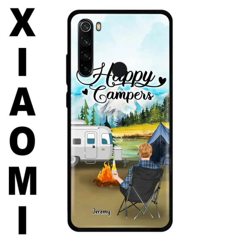 Personalized Camping Phone Case - Single Parent/Couple With Up to 3 Dogs - Happy Campers - Phone Case For Xiaomi, Oppo, Huawei