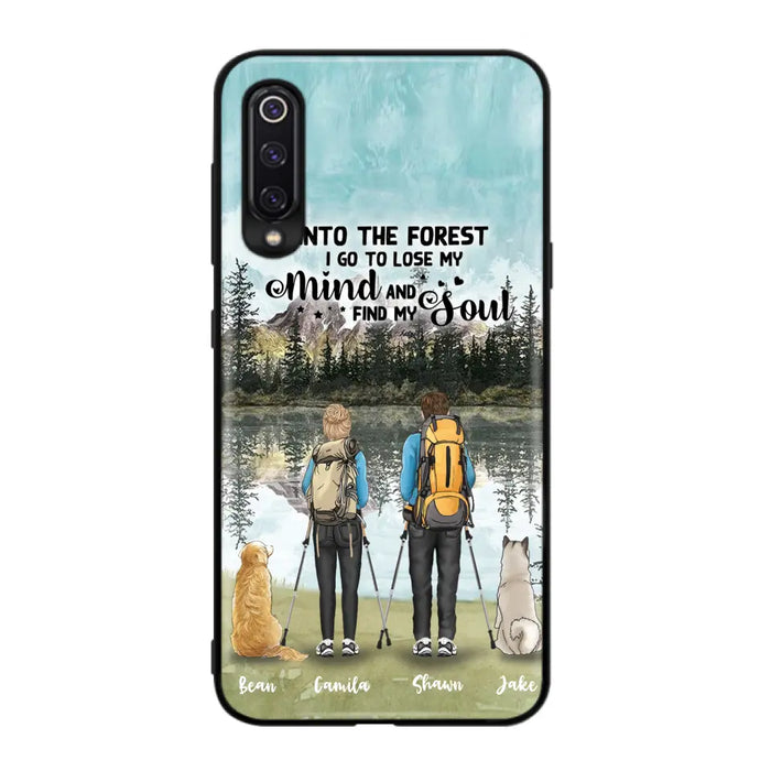Custom Personalized Hiking Couple With Dogs Phone Case - Couple With Upto 2 Pets - Case For Xiaomi, Huawei and Oppo - Q67GXN