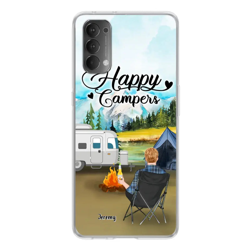 Personalized Camping Phone Case - Single Parent/Couple With Up to 3 Dogs - Happy Campers - Phone Case For Xiaomi, Oppo, Huawei