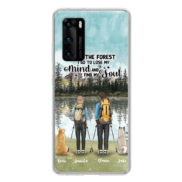 Custom Personalized Hiking Couple With Dogs Phone Case - Couple With Upto 2 Pets - Case For Xiaomi, Huawei and Oppo - Q67GXN