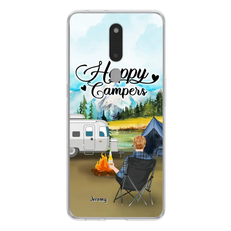 Personalized Camping Phone Case - Single Parent/Couple With Up to 3 Dogs - Happy Campers - Phone Case For Xiaomi, Oppo, Huawei
