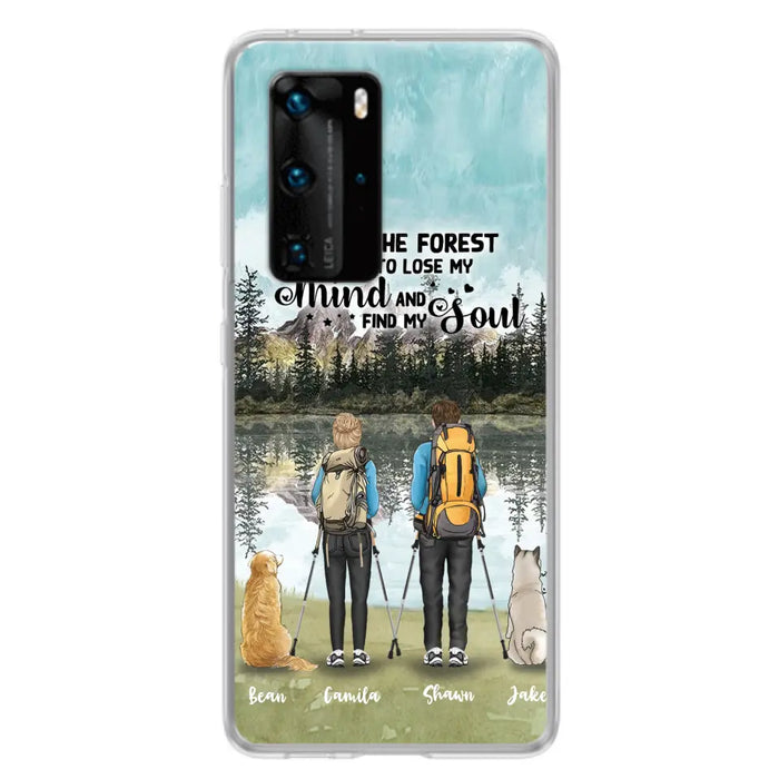 Custom Personalized Hiking Couple With Dogs Phone Case - Couple With Upto 2 Pets - Case For Xiaomi, Huawei and Oppo - Q67GXN