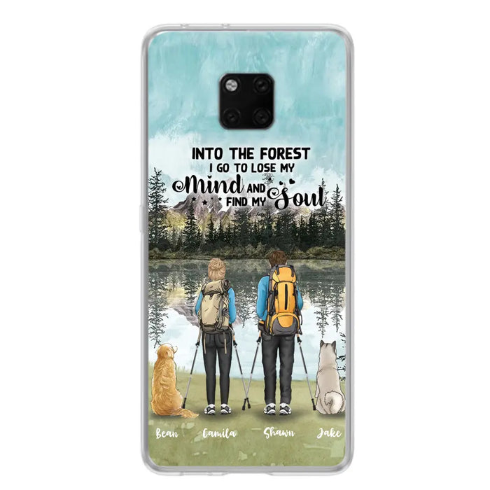 Custom Personalized Hiking Couple With Dogs Phone Case - Couple With Upto 2 Pets - Case For Xiaomi, Huawei and Oppo - Q67GXN