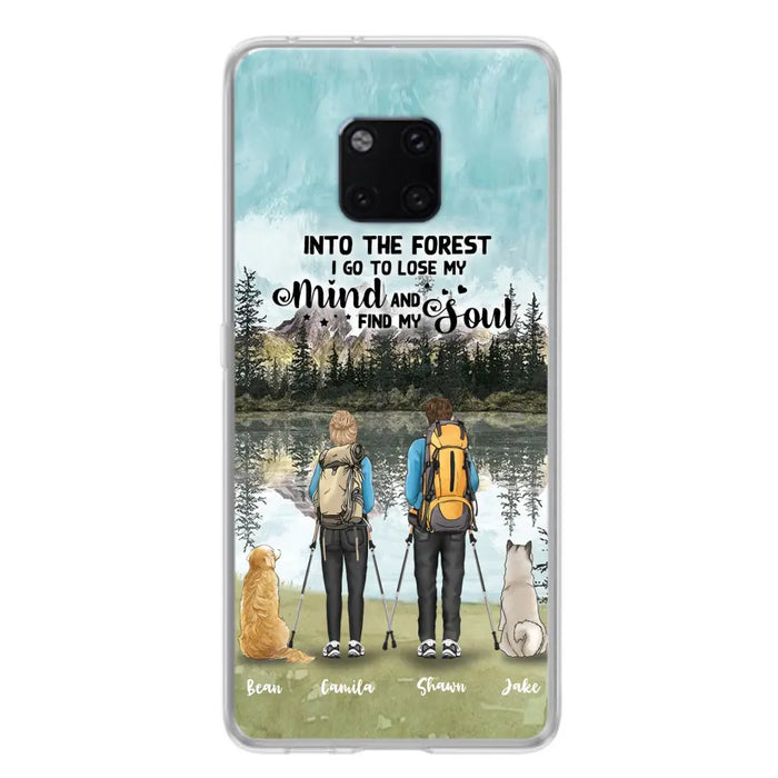 Custom Personalized Hiking Couple With Dogs Phone Case - Couple With Upto 2 Pets - Case For Xiaomi, Huawei and Oppo - Q67GXN