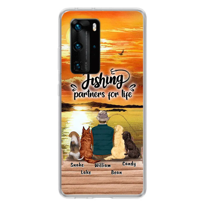 Custom Personalized Fishing Man Phone Case - Upto 4 Dogs - Phone Case For Xiaomi, Huawei and Oppo - 4TC88X