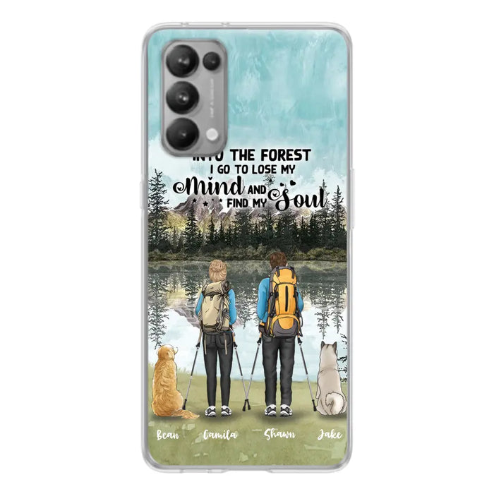 Custom Personalized Hiking Couple With Dogs Phone Case - Couple With Upto 2 Pets - Case For Xiaomi, Huawei and Oppo - Q67GXN