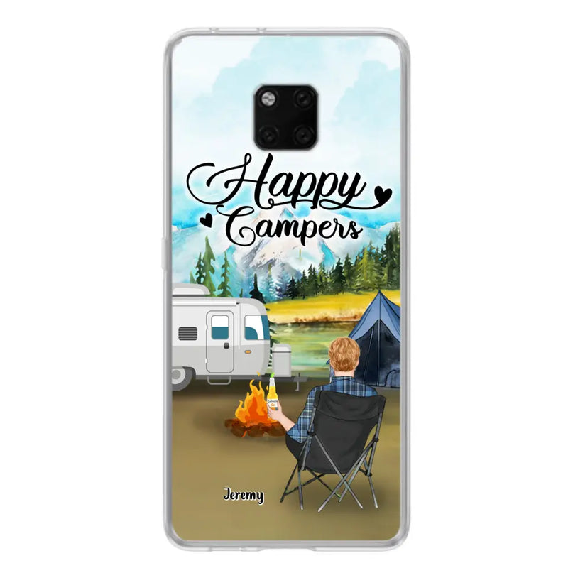 Personalized Camping Phone Case - Single Parent/Couple With Up to 3 Dogs - Happy Campers - Phone Case For Xiaomi, Oppo, Huawei